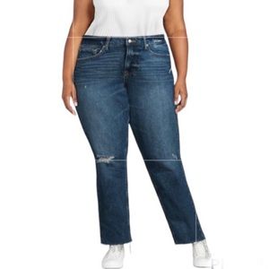 Free Assembly Super High-Rise Distressed Straight Leg Jeans Size 20 NWT